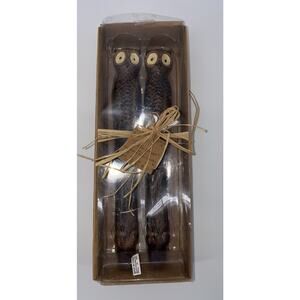 Set Of 2 Owl Taper Candles Candlesticks Owls Country Decor Family Gatherings